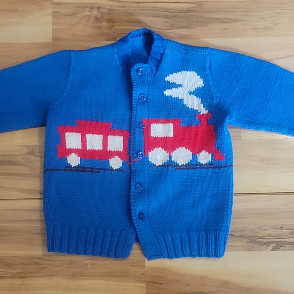 Vintage 50s Childs Train Sweater - Picture 1 of 9